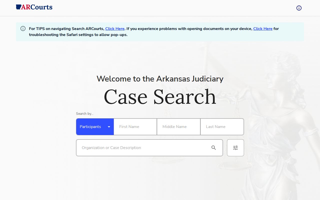 Yell County criminal records Search ARCourts case portal