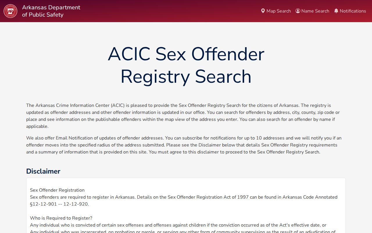 Yell County criminal history Arkansas sex offender registry search