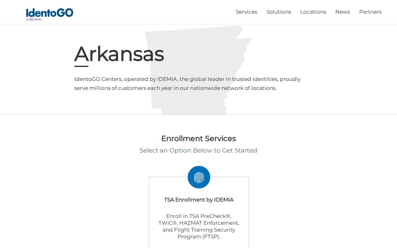 IdentoGO Arkansas fingerprint location search for Danville criminal records