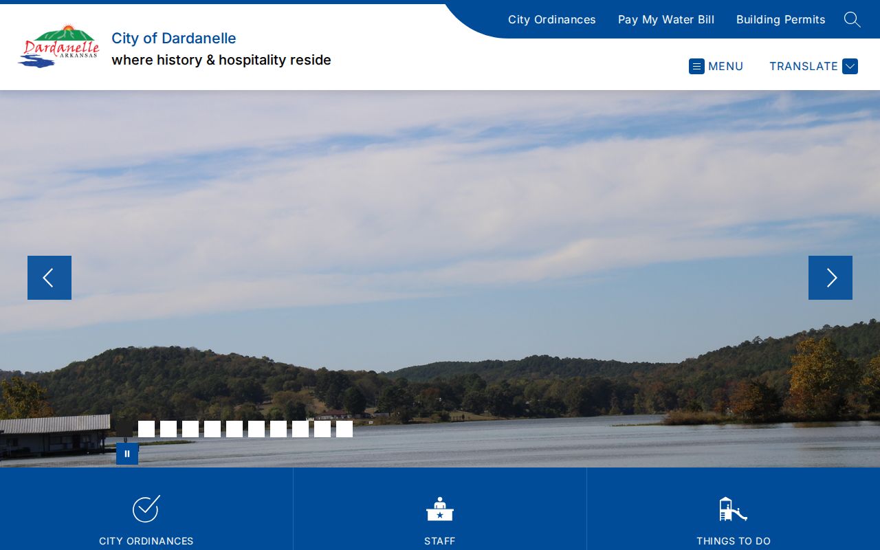 Official Dardanelle city website with City Hall records contacts