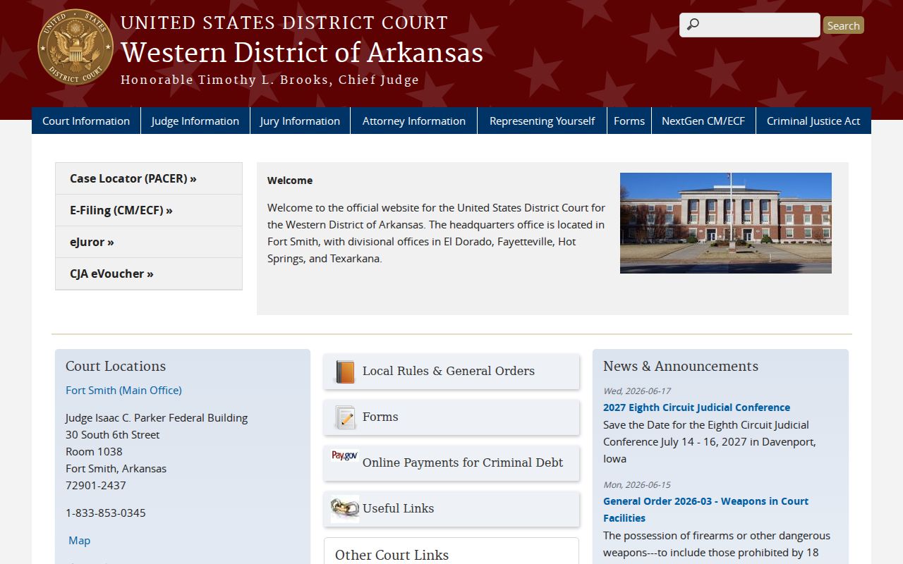 United States District Court Western District of Arkansas