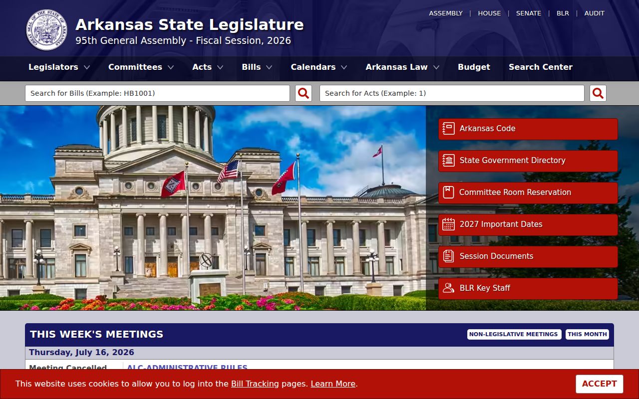 Arkansas Legislature code source for sex offender registration duties